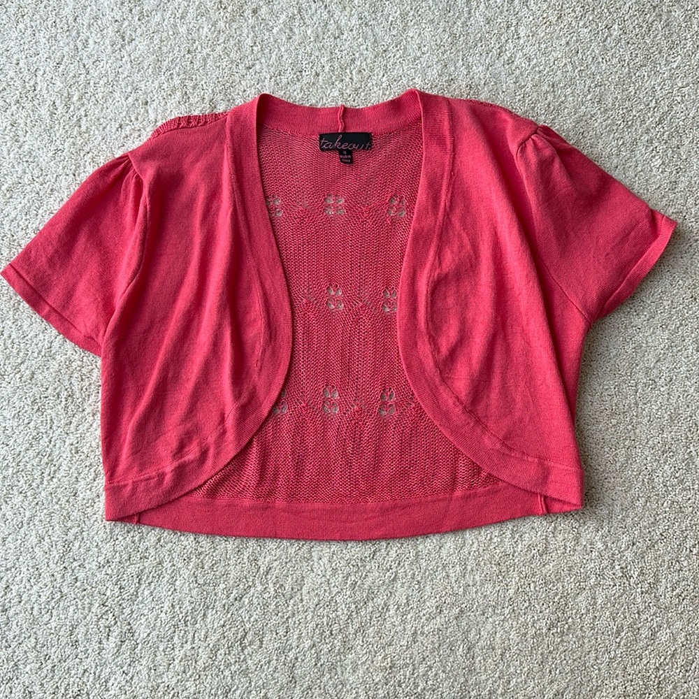 Dress cover up shawl- coral color